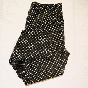 Chico's Women's 4R Black Skinny Pants with White Polka Dots